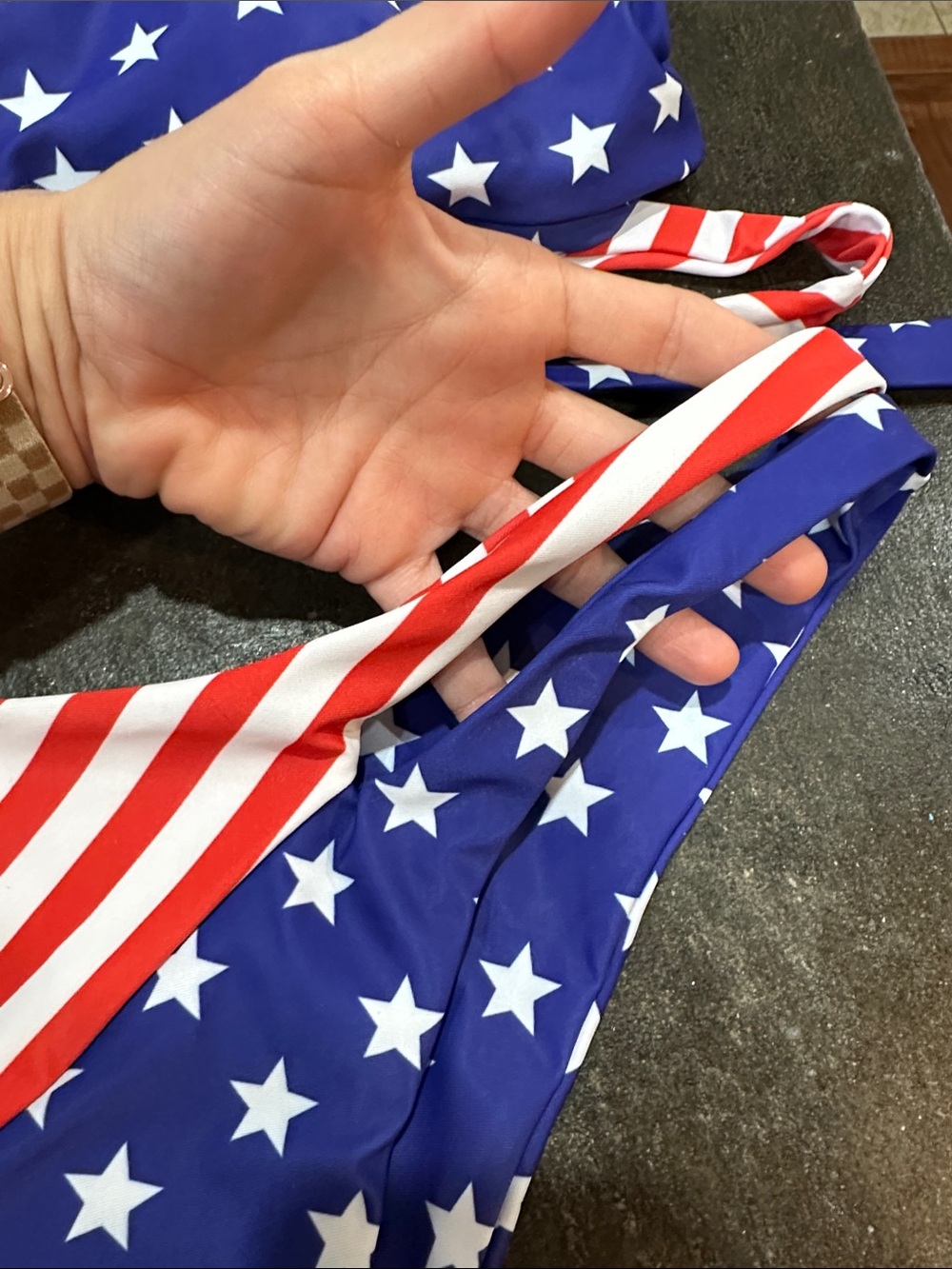 Patriotic Star & Stripe Two-Piece Bikini - Red, White & Blue - Picture 3 of 5